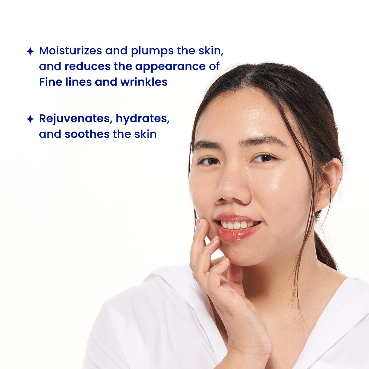 FACETORY model wearing sheet mask demonstrating coverage and relaxing self-care