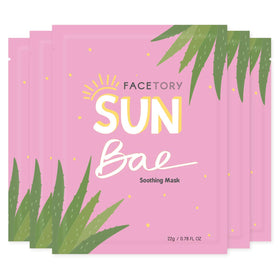 FACETORY front packaging of SUN BAE SOOTHING five-pack showing product branding and benefits