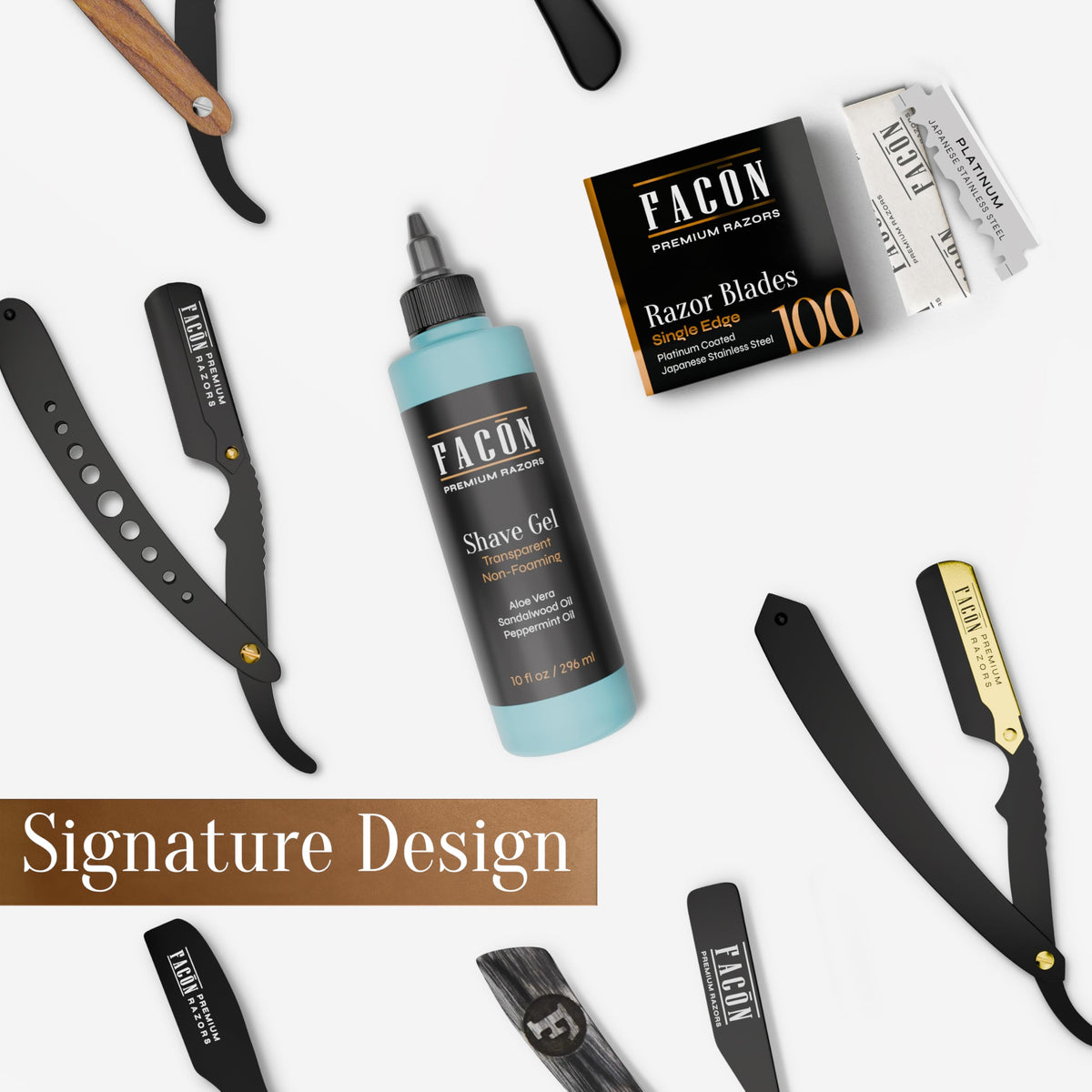 FACON bottle on bathroom counter in lifestyle setting for daily grooming routine