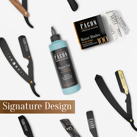FACON bottle on bathroom counter in lifestyle setting for daily grooming routine