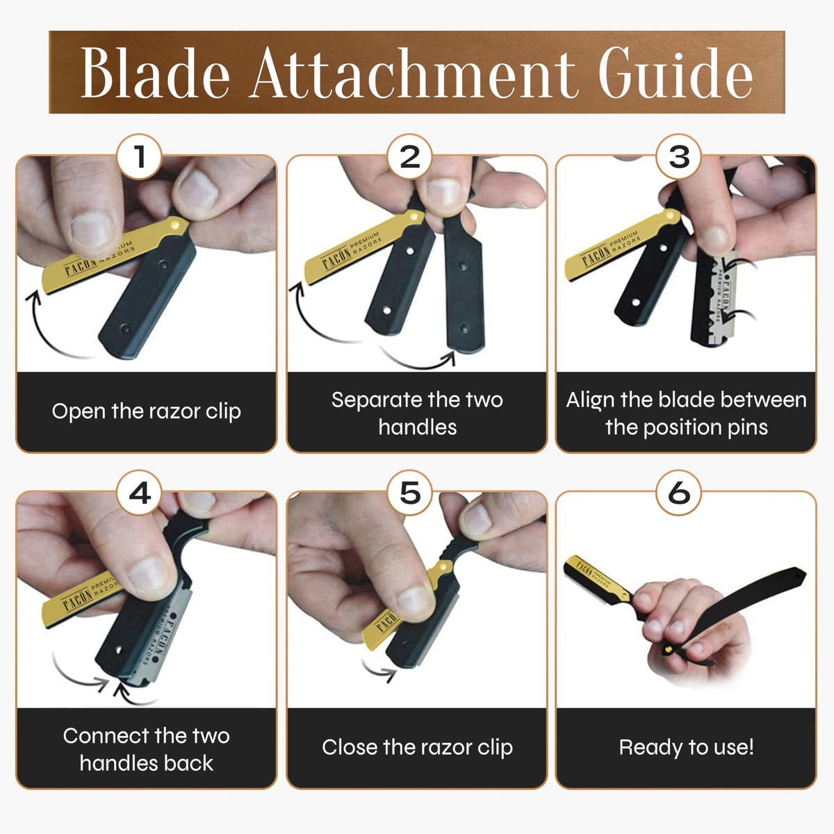 FACON open blade dispense box displaying organized blades for safe replacement