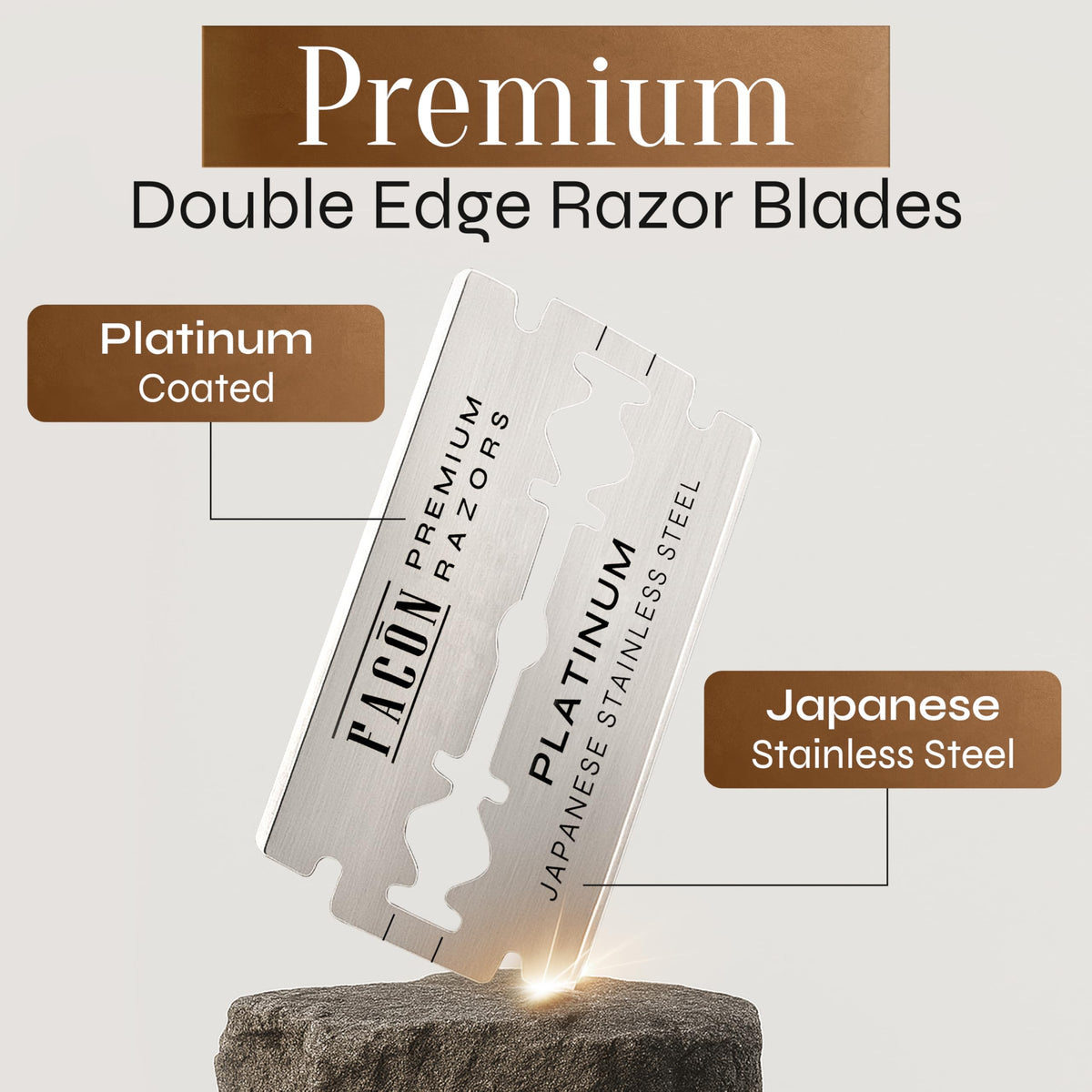 FACON blades installed in safety razor demonstrating smooth shave setup