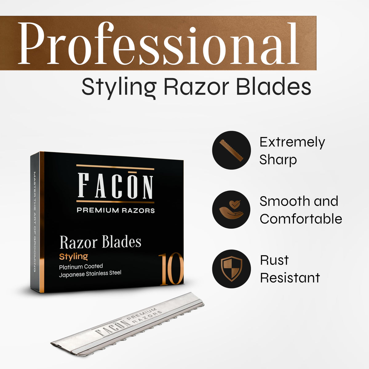 FACON close-up of blade edge highlighting precision and sharpness