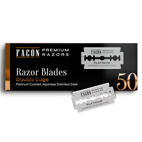 FACON front packaging showing 50 blades and clear count benefit