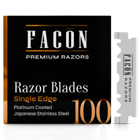 FACON front packaging showing 100 blades and branding for confident stocking