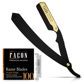 FACON front view of straight razor showing balanced design and smooth shave control