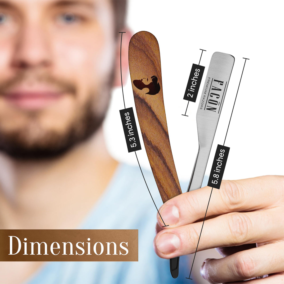 FACON lifestyle bathroom scene showing elegant razor kit for daily grooming routines