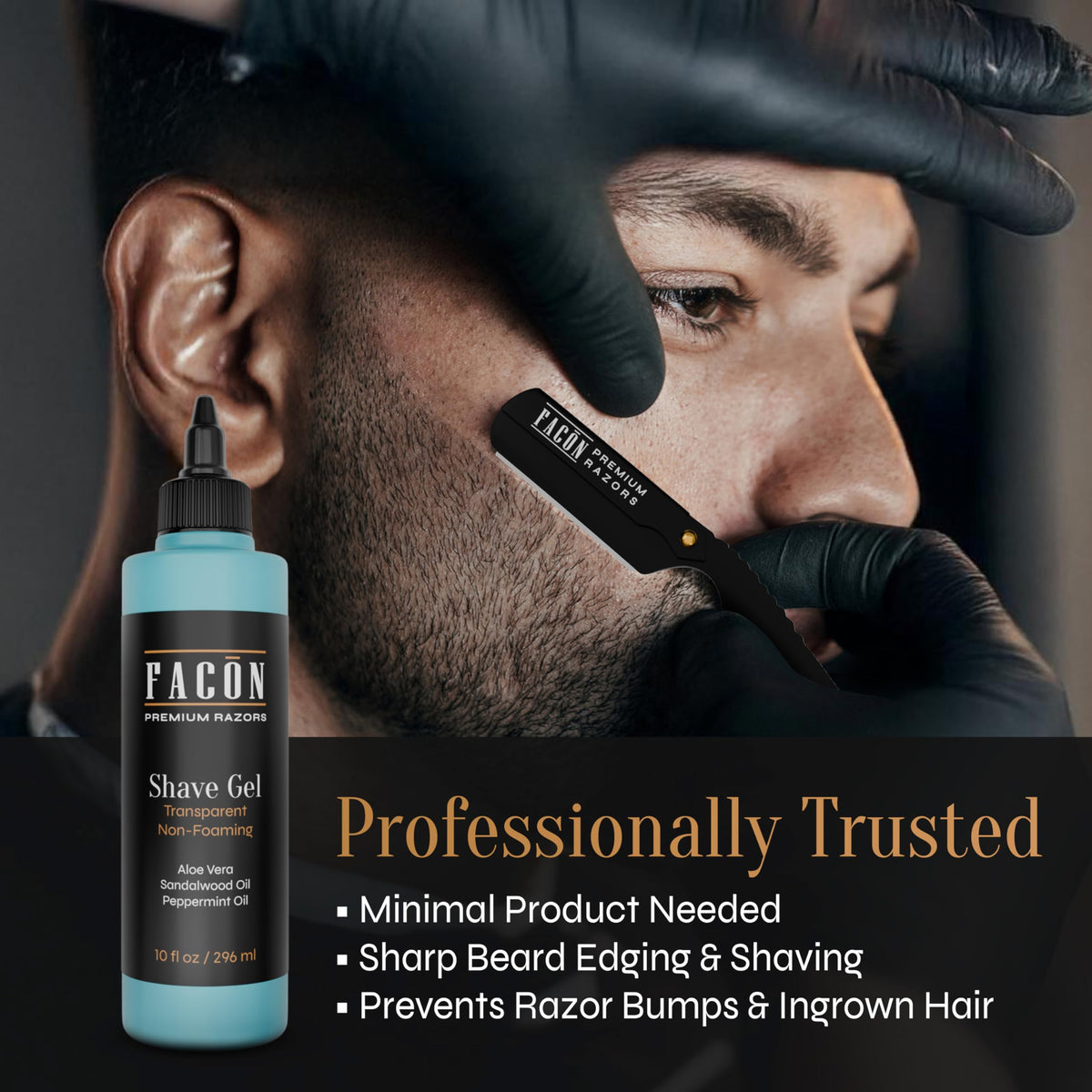 FACON dispensing gel from pump to show non-foaming consistency and control