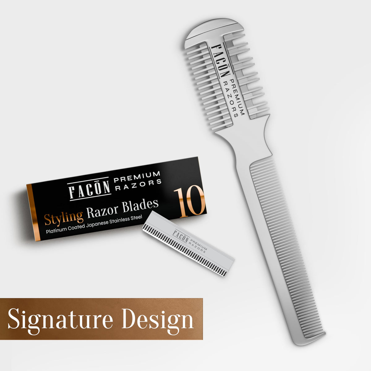 FACON razor comb trimming pet fur to reduce matting and loose hair