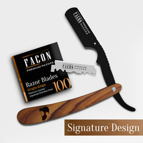 FACON razor placed on bathroom counter illustrating everyday grooming style