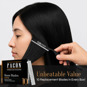 FACON kit with 11 replacement blades and packaging for long-lasting styling supplies