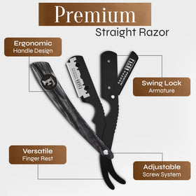 FACON razor with stacked blades showing 100-blade supply for long use