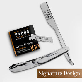 FACON razor with rich lather illustrating smooth shaving performance