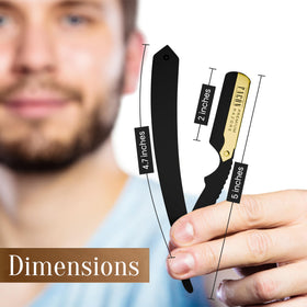 FACON razor beside a coin size comparison to show compact travel-friendly size