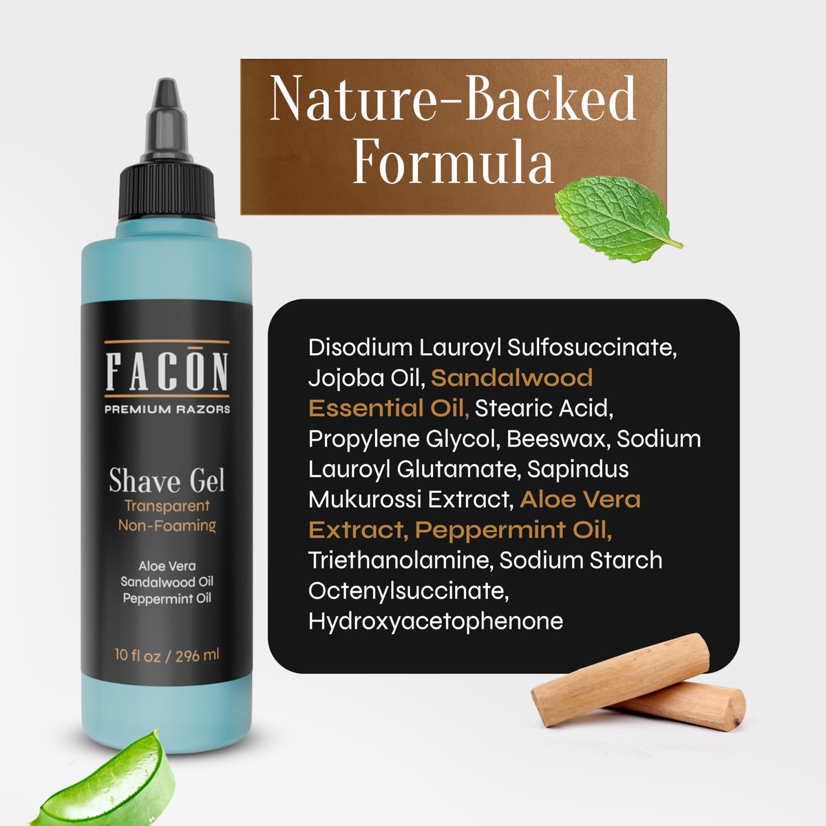 FACON size comparison with hand to show 10 fl oz capacity and travel practicality