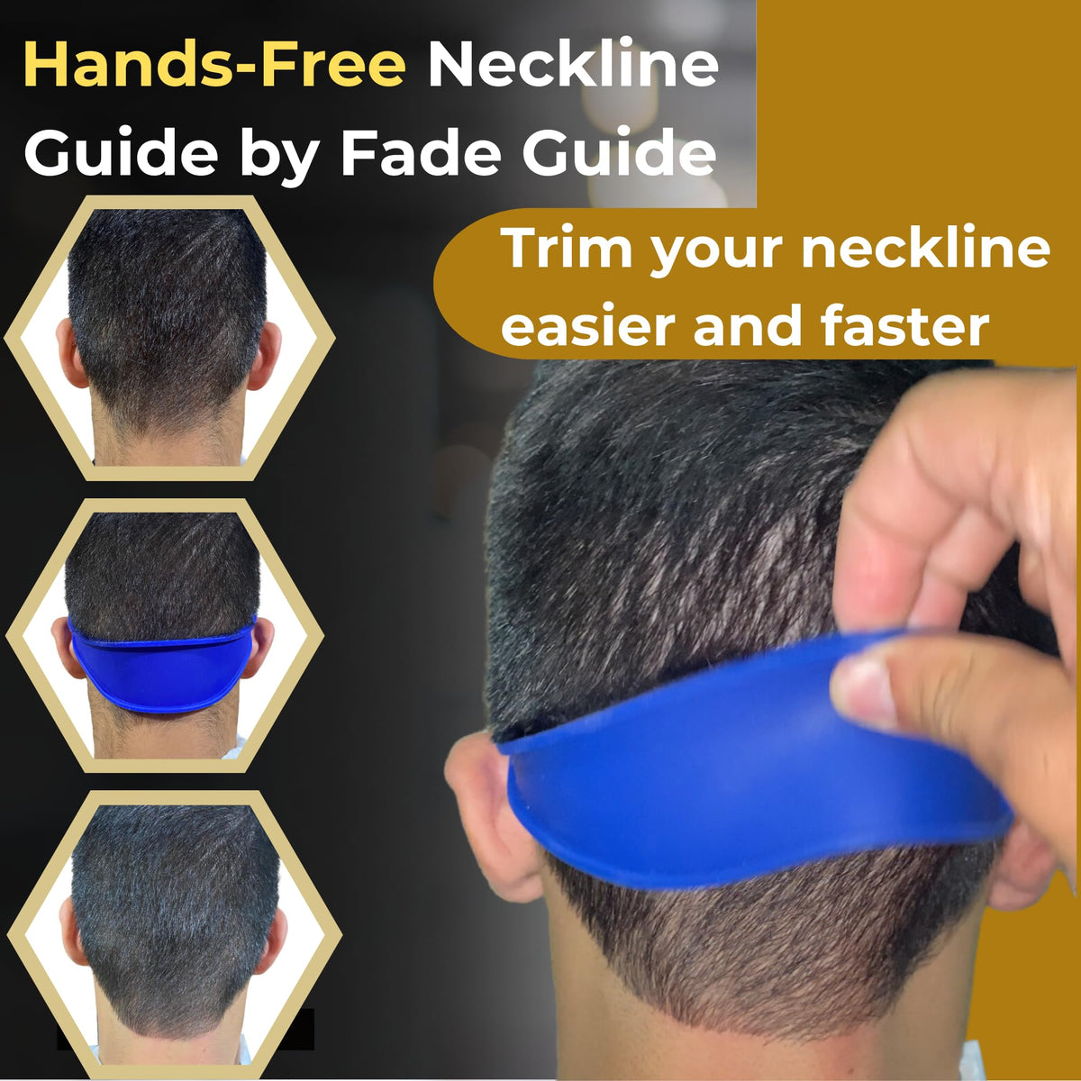 Fade Guide in use with clippers demonstrating faster, consistent fade lines