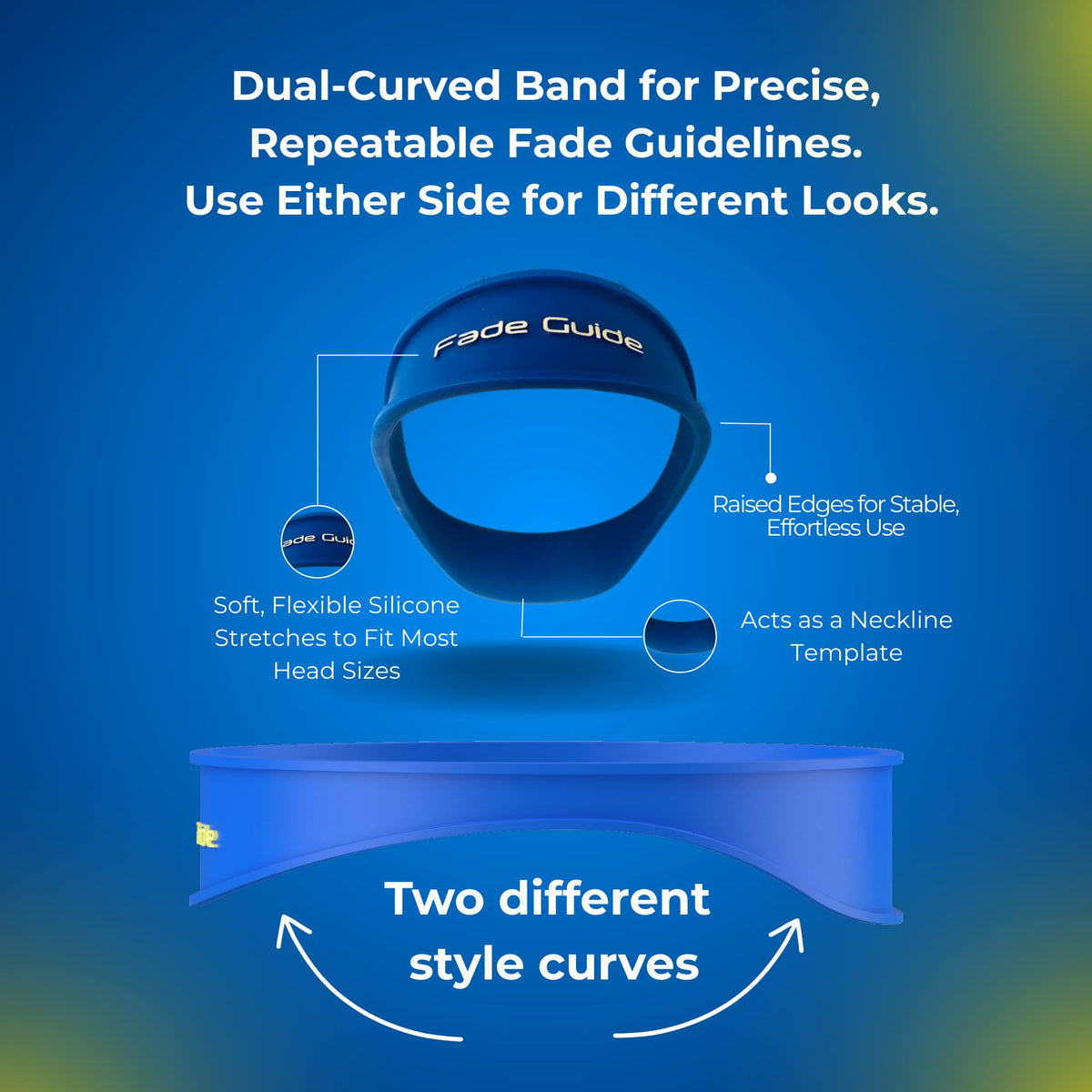 Fade Guide worn under ear profile showing comfortable fit for necklines