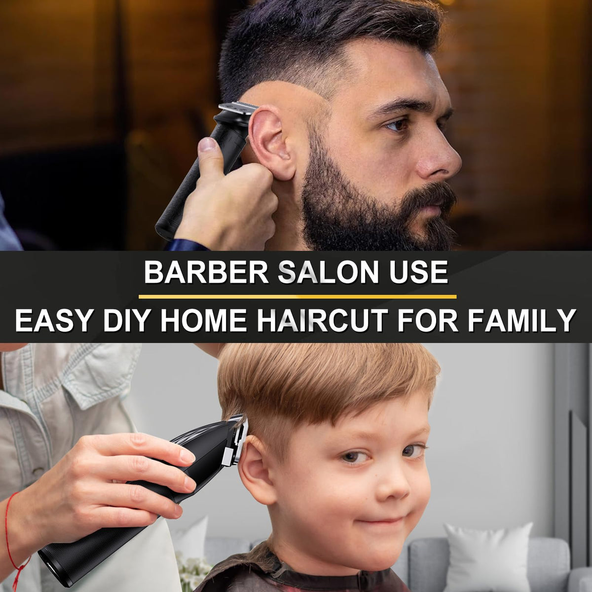 FADEKING full accessory set laid out showing combs cape brush benefit: complete kit