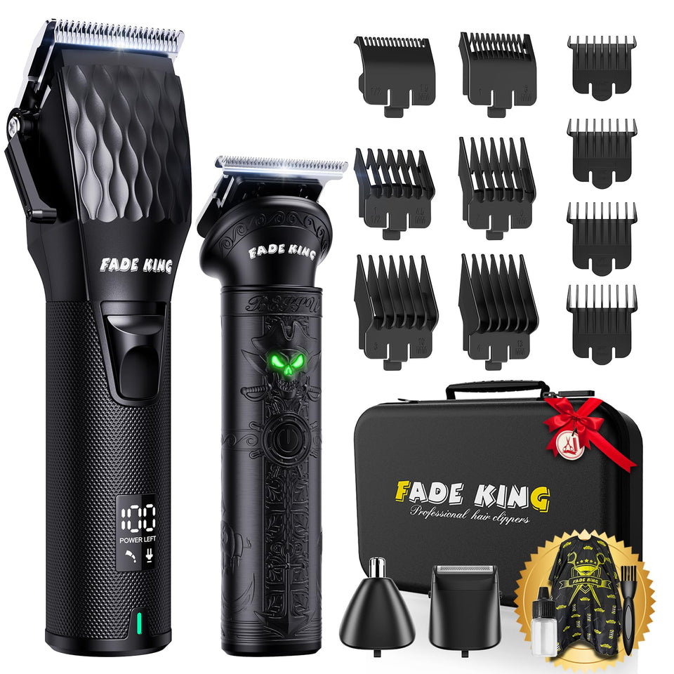 FADEKING clipper front view showing sleek metal body and ergonomic grip benefit: stable handling
