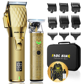 FADEKING front view of full kit showing clippers and case for professional portability