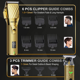 FADEKING lifestyle barber station showing kit in professional grooming environment