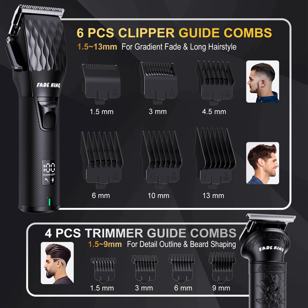 FADEKING clippers held in hand for size comparison benefit: comfortable control