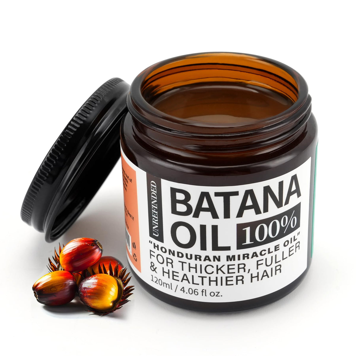 Fadelo Batana oil jar front view showing pure unrefined product and clear labeling for authenticity