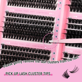 FADLASH application in progress with tweezers placing clusters benefit: easy beginner use
