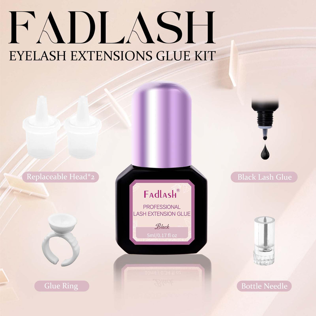FADLASH application tip detail for precise glue placement and control