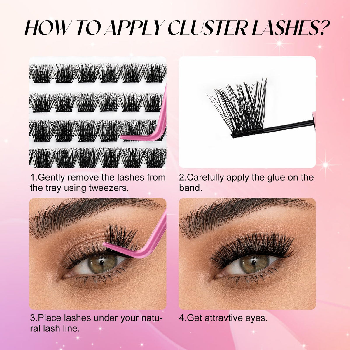 FADLASH application with tweezers showing easy DIY placement and precise control