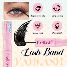 FADLASH black bond being brushed onto a lash cluster for discreet hold