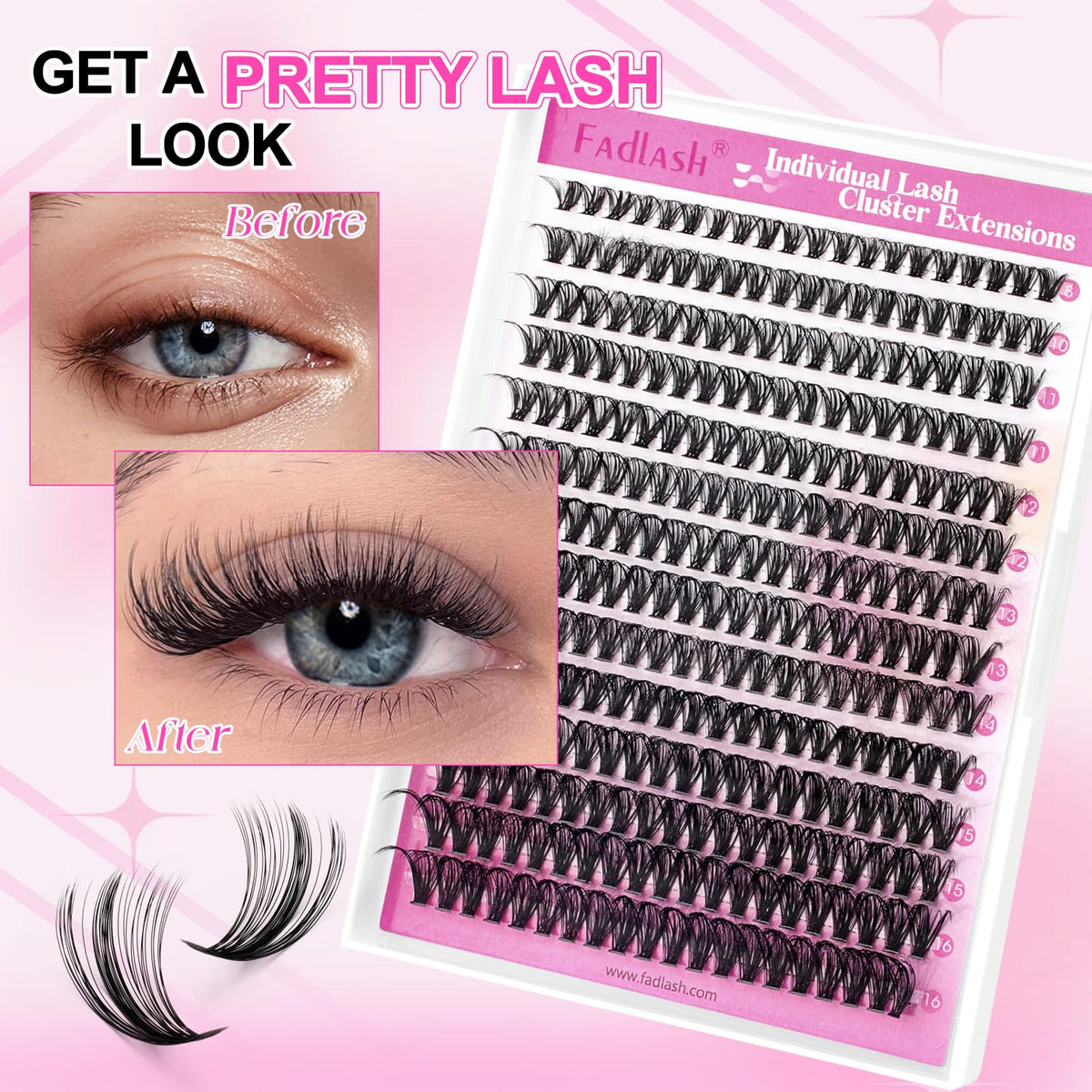 FADLASH eyelash bond and seal bottle showing adhesive and protective topcoat