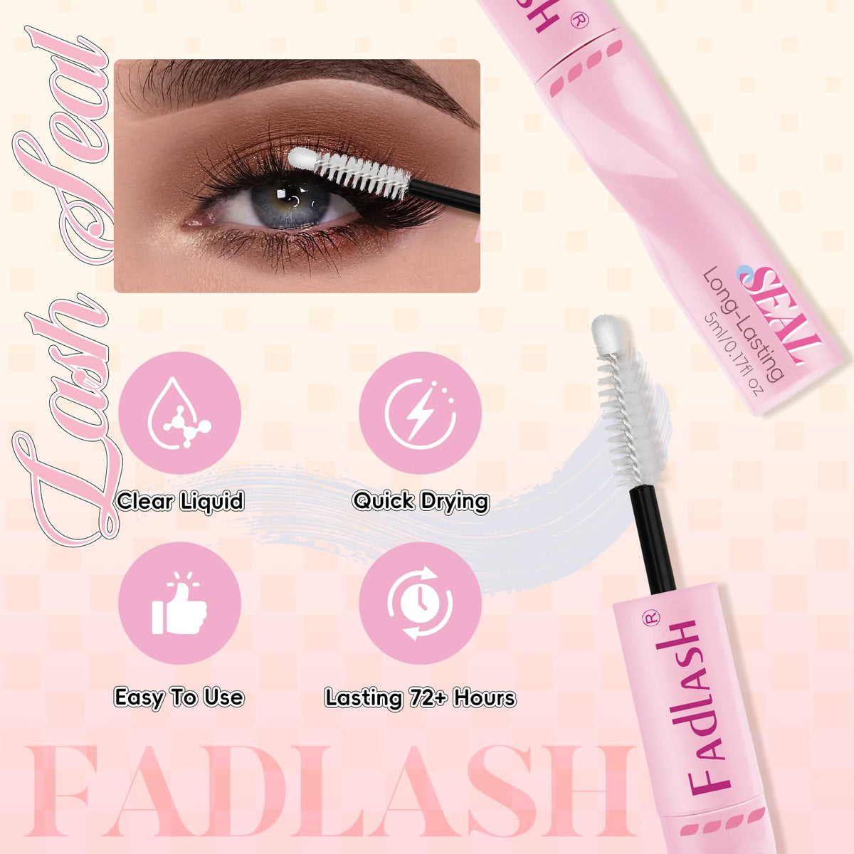 FADLASH clear seal coat smoothing lash edges and adding water resistance