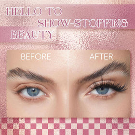FADLASH cluster lashes attached close view showing secure, natural finish