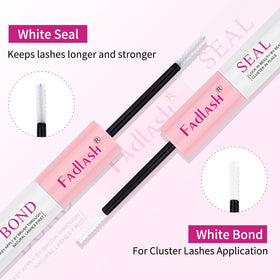 FADLASH securing cluster lashes in place with sealant for longer wear benefit