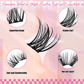 FADLASH cluster lashes displayed on tray with mixed 8–16mm lengths for customization