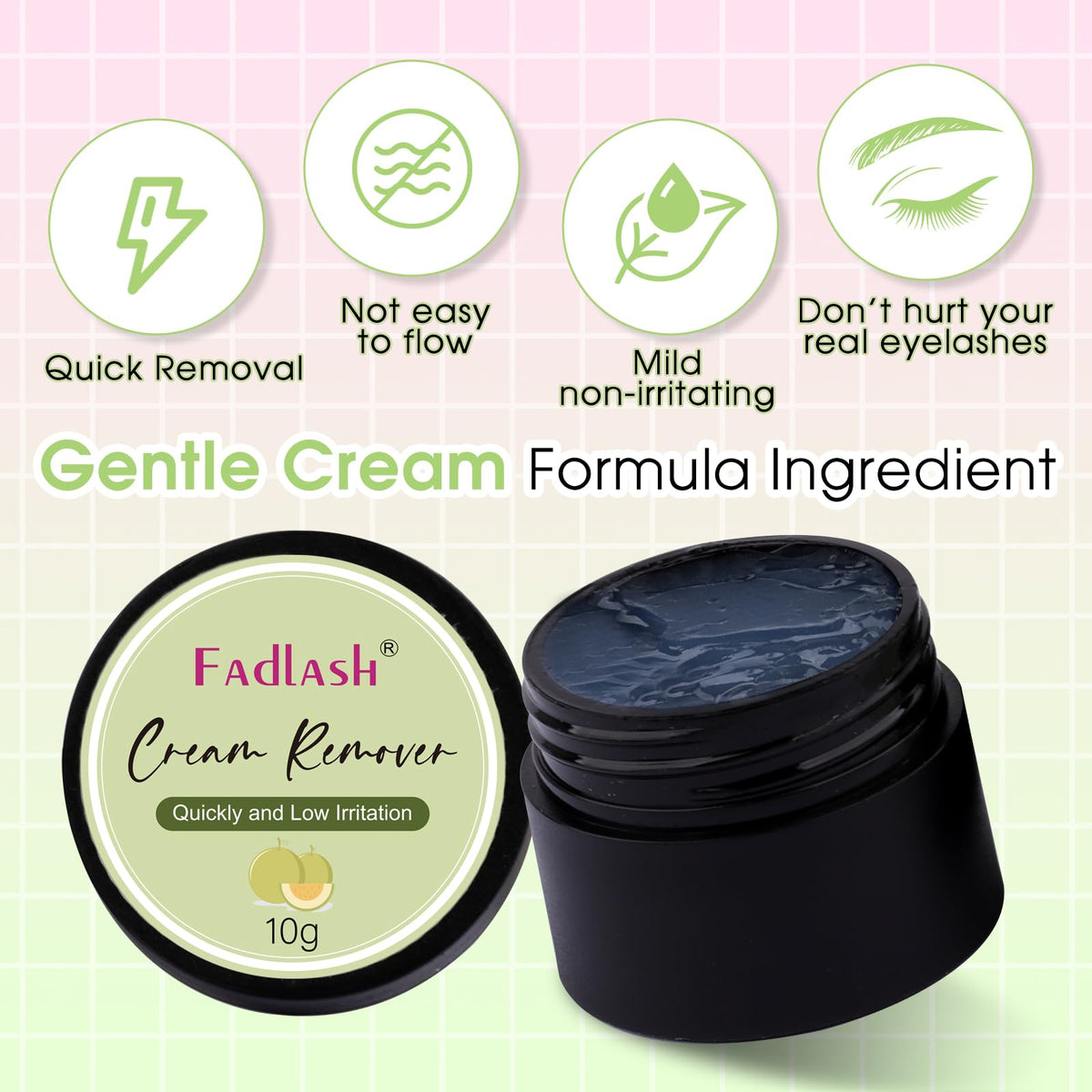 FADLASH cream texture close-up illustrating smooth, non-runny consistency