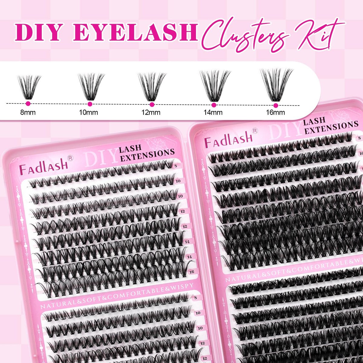 FADLASH sample strips of 30D 40D 50D 60D densities for styling choices