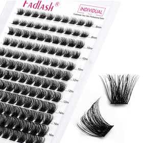 FADLASH front tray overview showing 144 mixed-length clusters and clear layout benefit