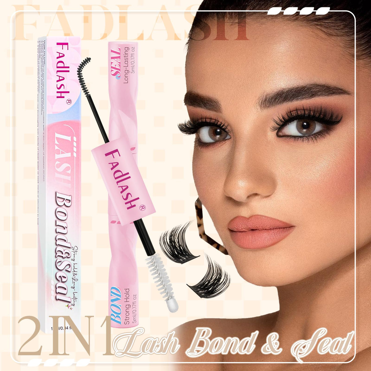FADLASH glue texture on hand illustrating smooth, non-caking formula