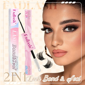 FADLASH glue texture on hand illustrating smooth, non-caking formula