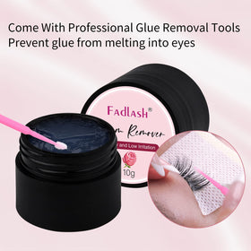 FADLASH label detail listing gentle formula benefits for sensitive skin reassurance