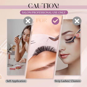 FADLASH on lashes in salon illustrating quick adhesion and neat results