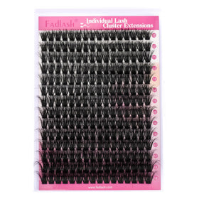 FADLASH lash clusters with adhesive applied ready for placement