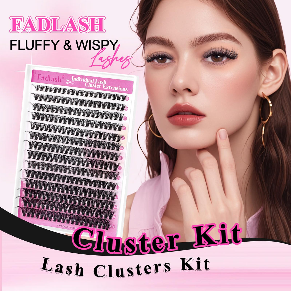 FADLASH lifestyle shot of evening makeup featuring wispy lashes for event-ready style