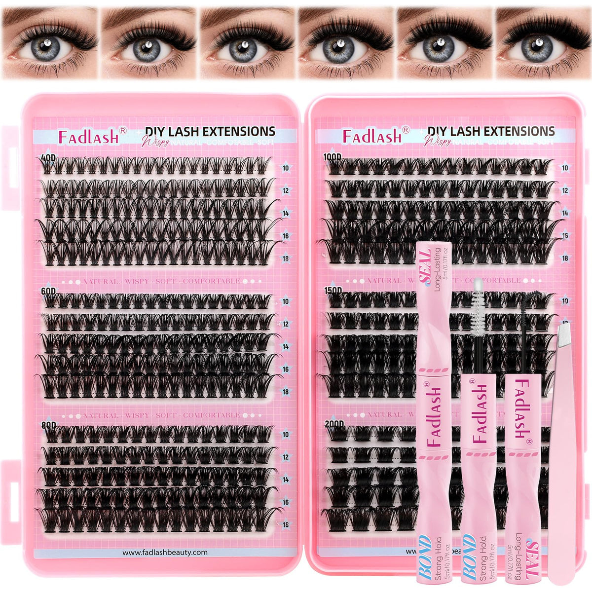 FADLASH lifestyle evening look on model showing finished lashes benefit: salon-style finish