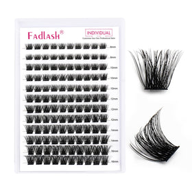 FADLASH mixed-length top view displaying 8–16mm clusters for customizable styling