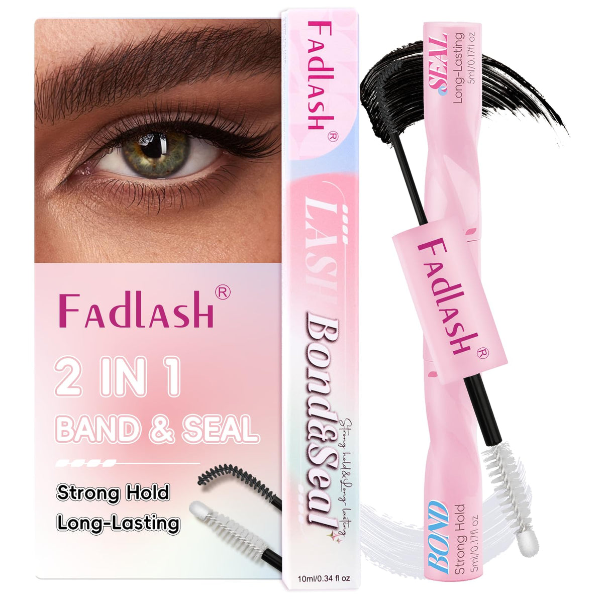 FADLASH packaging label close-up highlighting ingredients and usage tips