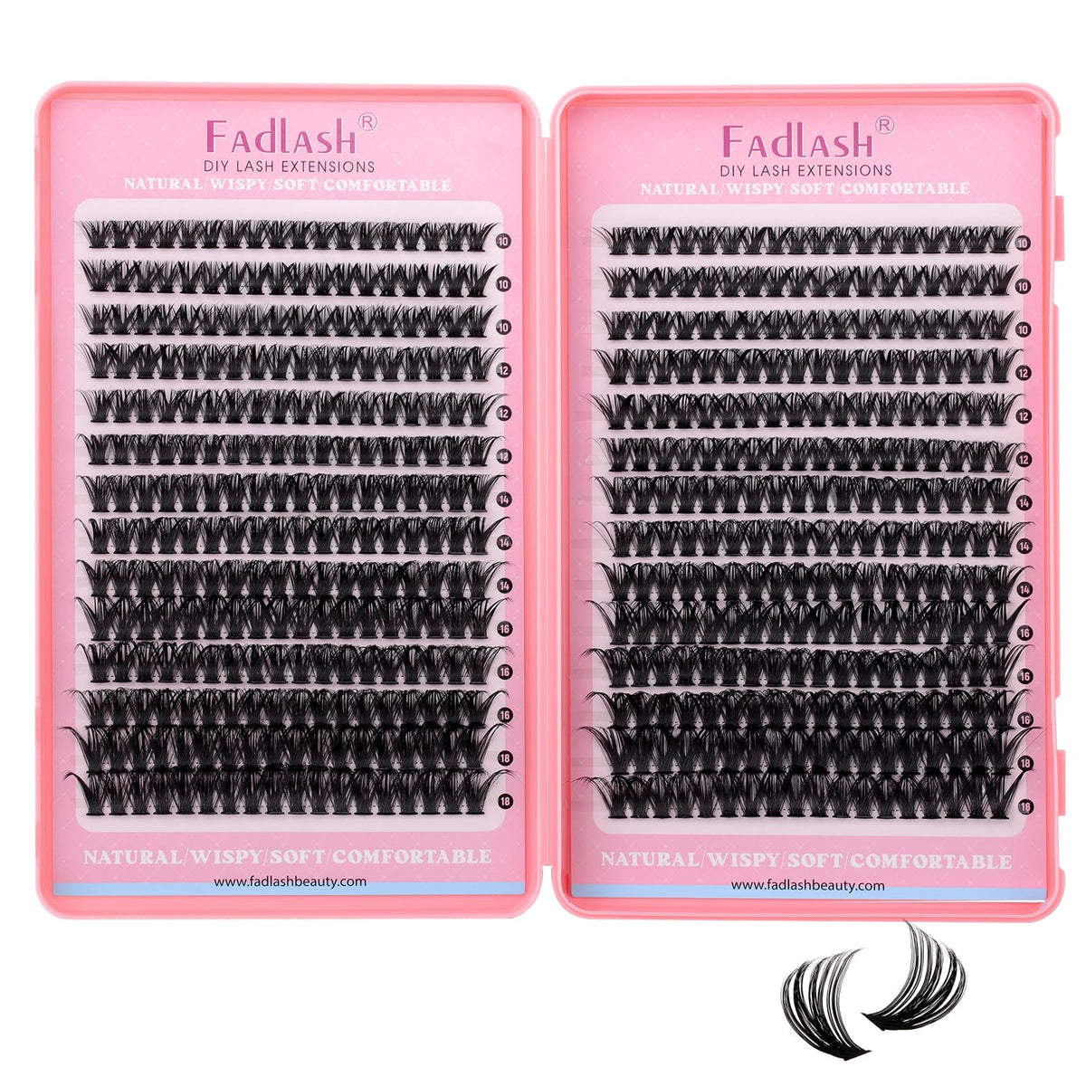 FADLASH storage case with clusters illustrating care and longevity