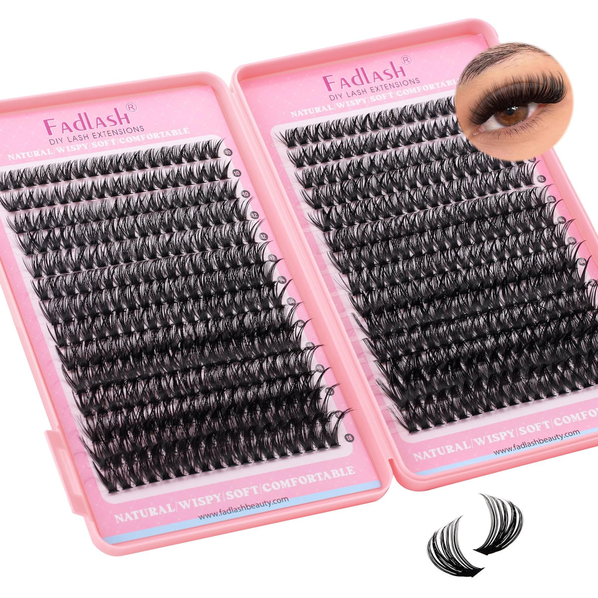 FADLASH fiber texture close-up showing soft reusable construction